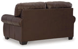 Signature Design by Ashley Colleton Classic Leather Match Loveseat with Nailheads, Dark Brown Signature Design by Ashley