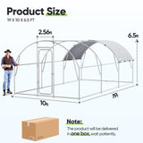 Quictent Large Metal Chicken Coop Run for 20/30 Poultry with Roosting Perch & Swing, 19x10FT Upgraded Outdoor Walk-in Cage Arch Hen Duck Rabbit Yard Farm House, Chicken Wire, Waterproof Roof Tarp Quictent