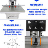 INTBUYING Pneumatic Hinge Boring Insertion Machine Hinge Boring Drill Press Machine Woodworking Hinge Drilling Machine INTBUYING