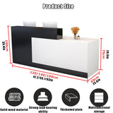 Reception Counter Desk, Front Counter Desk with Lockable Drawers, Modern Retail Counter, Wooden Computer Desk Reception Table, for Checkout Office/Beauty Salon/Lobby 160x60x100cm F-Right ZXLBTNB