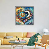 Ekuxom Sun and Moon Diamond Painting Kits for Adults, 5D Diamond Art Kits for Adults Beginners, DIY Diamond Dot Gem Art for Crafts Home Wall Decor Gift 12x12inch Ekuxom