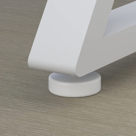 LVB Modern White Computer Desk, Long Industrial Home Office Desk for Student, Large Metal Wood Writing Study Work Desk, Farmhouse Executive Gaming Computer Table for Bedroom Living Room, White, 60 in LVB