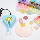 LAECHATAR Wax Seal Kit with Electric Warmer, 648 Pcs Beads, Stamp, Sealing Spoon, Wax Seal Stamp Kit with Gift Box for Decoration and Gifts LAECHATAR