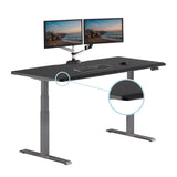 Vari ComfortEdge Adjustable Height Desk 72x30 Inches - Varidesk Black Electric Standing Desk- Sloped Ergonomic Front Edge - Sturdy T-Style Legs, Easy Vari
