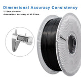 Likesilk 3D Printer Filament, Heat & Weather Resistant ASA 3D Rinting Filament Perfect for Printing Outdoor Functional Parts ASA Black 1KG Likesilk