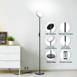 JOOFO Floor Lamp,30W/2400LM Sky LED Modern Torchiere 3 Color Temperatures Super Bright-Tall Standing Pole Light with Remote & Touch Control for Living Room,Bed Room,Office (Black) JOOFO
