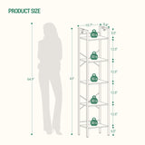 Hzuaneri Bookshelf, Book Shelf, Industrial Bookcase with 2 Hooks, Coner Shelf Storage Organizer for Home Office, Living Room, Bedroom, Kitchen, 5-Tier Black BC10504B Hzuaneri