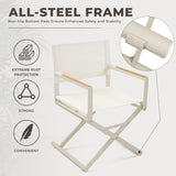 Grand patio 11-Piece Outdoor Dining Set, 10 Extra-Wide Folding Chairs & 1 Rectangle Expandable Table for 6-8 Person, Sling Mesh Patio Chairs with Wood Grain Table for Yard, Poolside, Deck, Apricot Grand patio