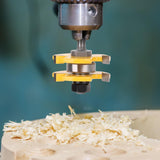 Yougfin 2PCS Tongue and Groove Set , 1/4" Shank Router Bit Set for Making Raised Panel Cabinet Door, 3 Teeth Adjustable T Shape Wood Milling Cutter Yougfin