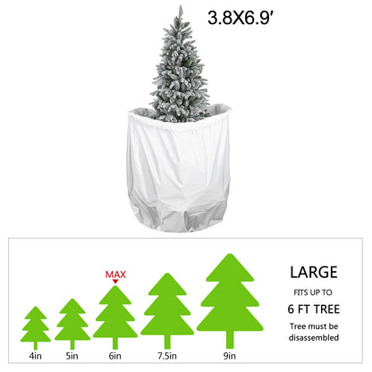 Sattiyrch Plastic Christmas Tree Storage Bag 6 ft,Extra Large Disposal Tree Storage Tote (6ft)