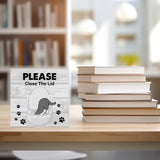 Bathroom Wooden Box Sign Home Decor Cat Bathroom Wood Sign Desk Decoration Please Close the Lid Wood Block Plaque Box Sign for Shelf Home Toilet 5 x 5 Inches YXSEZ