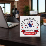 Patriotic Sign Independence Day Decoration Happy 4th of July Decor Wooden Box Sign Desk Decoration Square Wood Sign Wood Block Plaque Box Sign for Shelf Home 5 x 5 Inches YXSEZ