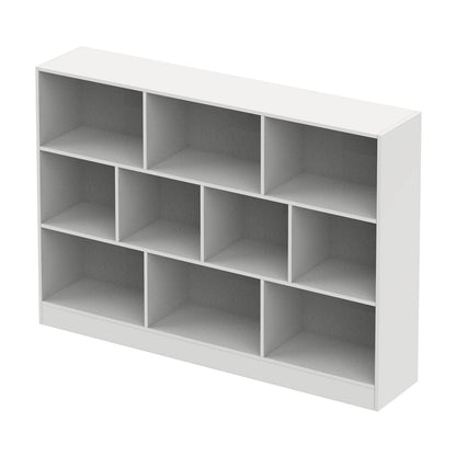 Elegant White Geometric Bookcase – Modern Contemporary Storage Solution for Your Living Room - WoodArtSupply