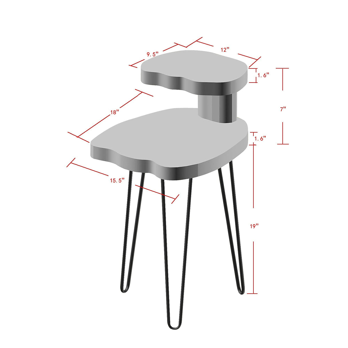 Greenage Solid Cedar Roots Dual Top End Table, 18" x 16" x 26" High Plant Stand, Sturdy Side Table Live Edge Coffee Table for Living Room Bedroom Home Decor Greenage