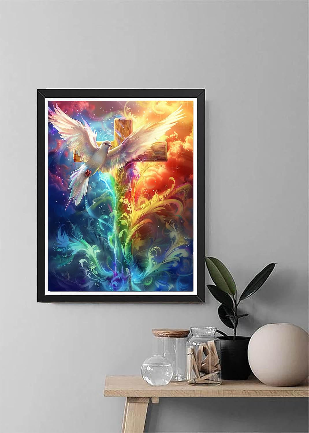 Diymood Paint by Numbers for Adults Cross, DIY Oil Painting Christ Acrylic Paint by Number Kits for Kids Adults Beginner for Home Wall Decor 16x20 inch Diymood