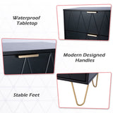 UEV 4 Drawer Dresser,Chest of Drawers,Wooden Dresser with 4 Metal Legs,Tall Dresser with Anti-Tipping Device,Dresser Set for Bedroom,Living Room (Black) UEV