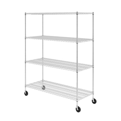 Heavy-Duty Steel Wire Storage Shelves on Wheels - Adjustable Height, NSF Certified by SafeRacks