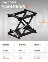 DIHOOL Electric Scissor Lift Table 250LB Load, 210-580MM Height Adjustable Lifting Platform DIHOOL