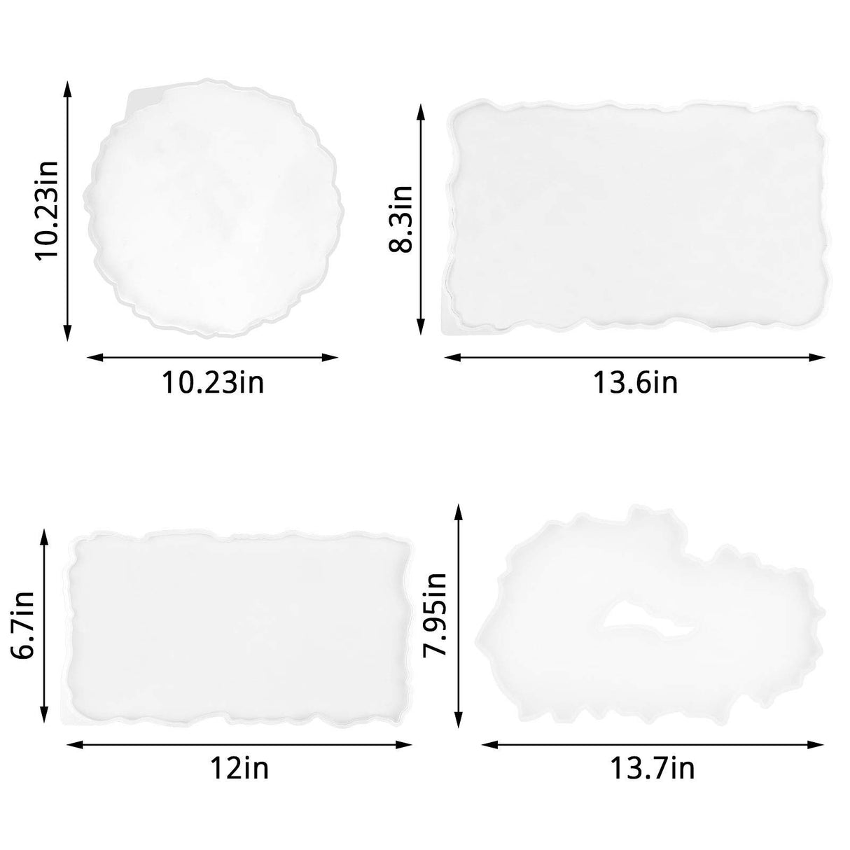 Tray Resin Molds for Casting, Gartful 4PCS Large Silicone Epoxy Molds, Geode Agate Platter Mold for Making Faux Agate Tray, Serving Board, Coaster, Fruit Mat, Jewelry Holder, Art Crafts, Home Decor Gartful