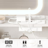 Makeup Vanity Desk with Mirror and Lights, White Vanity with Jewelry Storage Cabinet, Vanity Table Set with Chair and Large Drawer, Cabinets and Multi-Shelf, Charging Station, 3 Color Lighting Maupvit