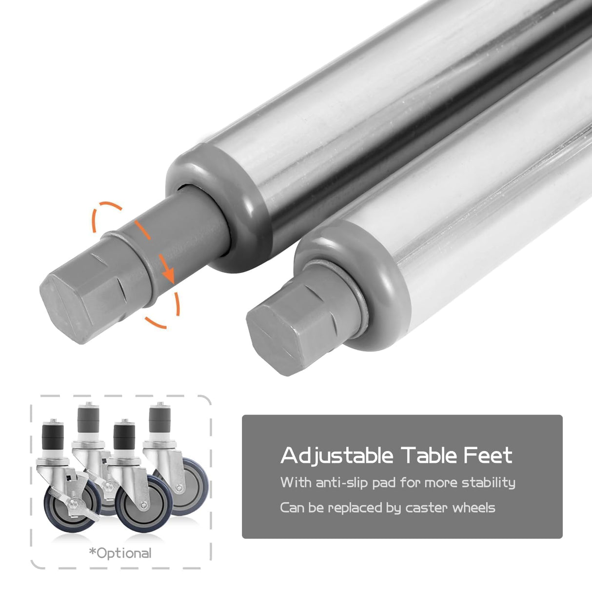 HZEEMFG Stainless Steel Table for Prep & Work 60 x 24 inches,5ft,Heavy Duty Metal Table with Adjustable Undershelf for Commercial Kitchen, Restaurant, Home, Hotel, Laundry Room,Garage, Workshops HZEEMFG