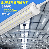 Phiwicsh 8FT LED Shop Light, U Shape 125W Integrated LED Tube Light, 6500K Clear White, 20000LM Super Bright LED Lighting, Flush Mount/Hanging Linkable LED Ceiling Lights for Garage, Plug&Play,6 Pack Phiwicsh