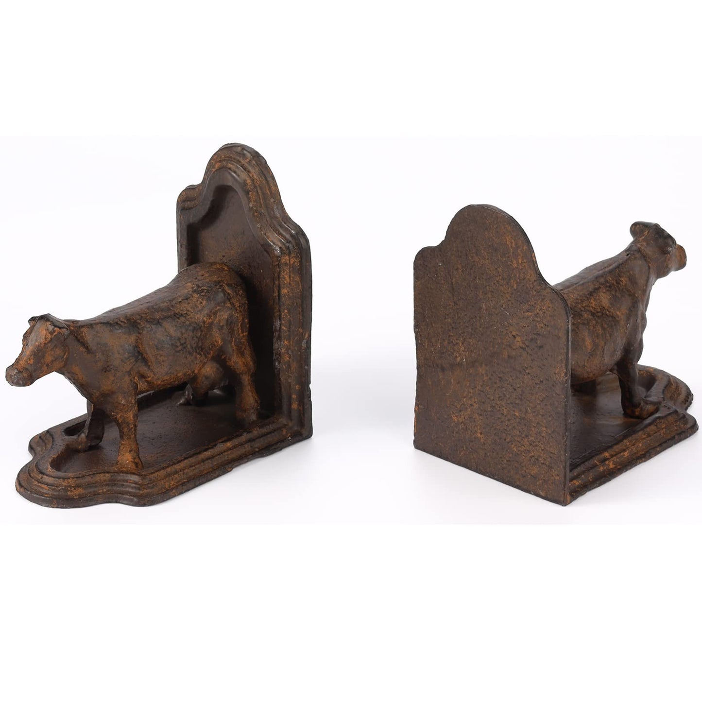 Phaxth Cow Bookends Decorative, Farmhouse Antique Book Ends, Set of 2