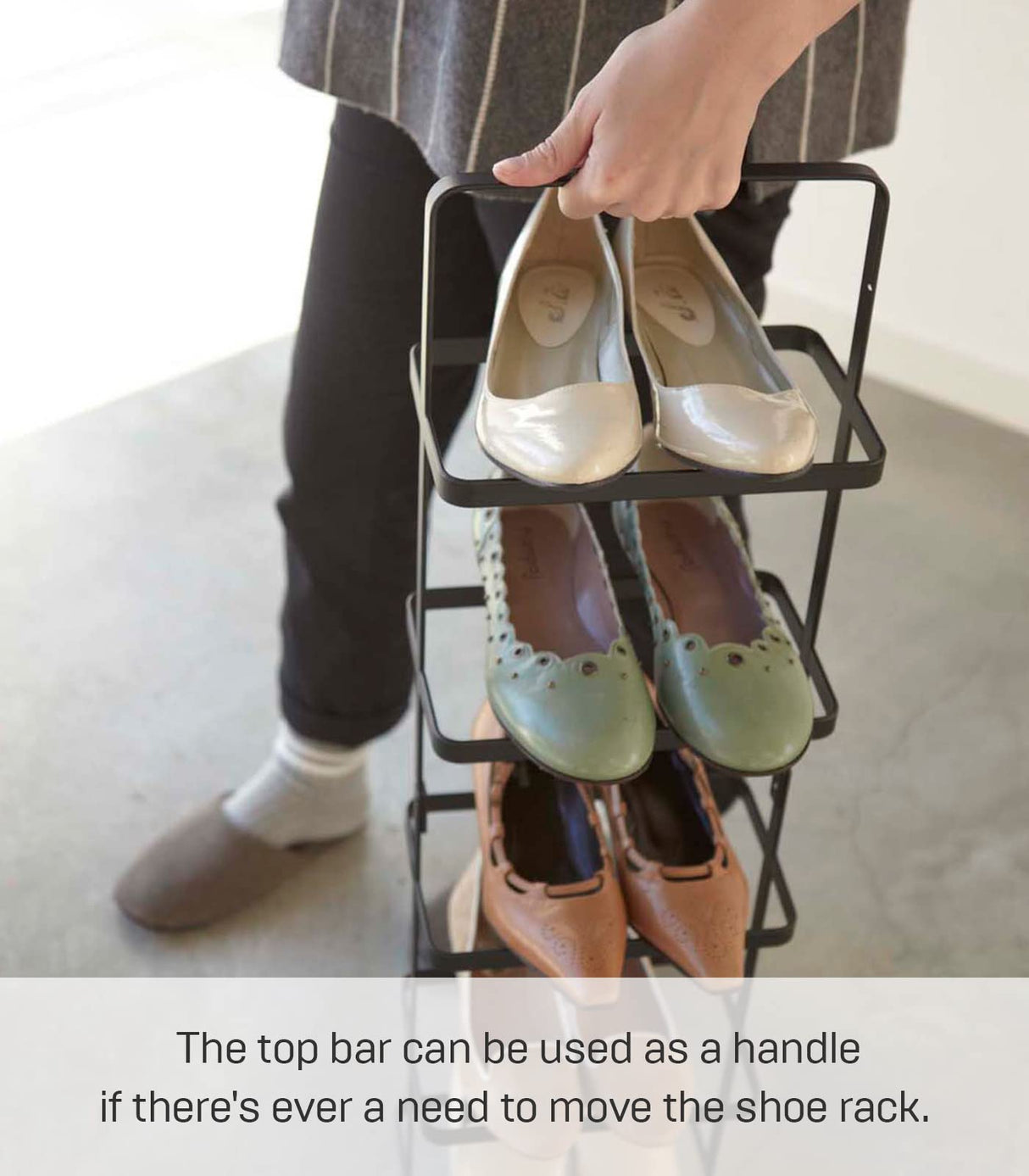 Yamazaki Home, Tall | Steel Shoe Rack, Black YAMAZAKI