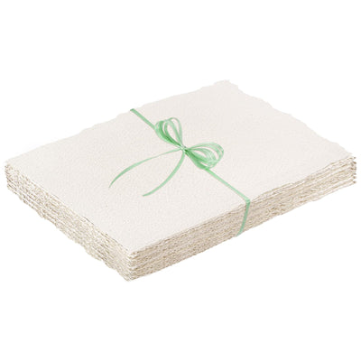50 Sheets Deckled Edge Paper 4 x 6inch, 160 GSM Handmade Paper Rough/Textured Watercolor Paper for Wedding Invitations, Cards, Crafts
