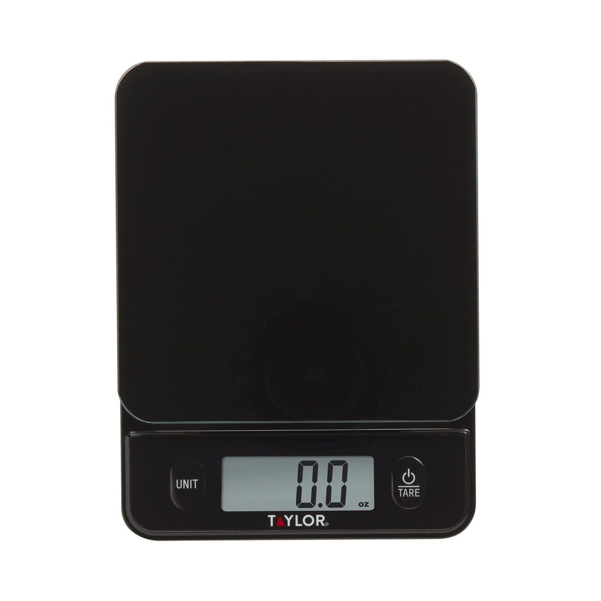 Taylor Glass Top Food Scale with Touch Controls, 11 lb Capacity, Sleek Black Design for Precision Food Measurement in Grams and Ounces Taylor