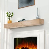 LOVMOR Floating Fireplace Mantel-60in Wood Mantels for Over Fireplace,Wall Mount Fireplace Mantel Shelves,Natural Mantels Over Fireplace | 60" x 8" x 5"-Clear Varnished Natural Wood LOVMOR