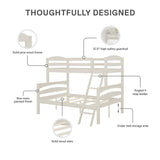 DHP Brady Wood Bunk Bed Frame, Twin Over Full, White DHP