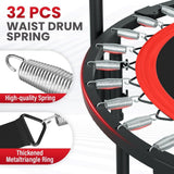 40" Foldable Mini Trampoline for Adults & Kids, Fitness Rebounder with U Shape Adjustable Foam Handle, Indoor Exercise Trampoline, Max Load 330lbs Anwick