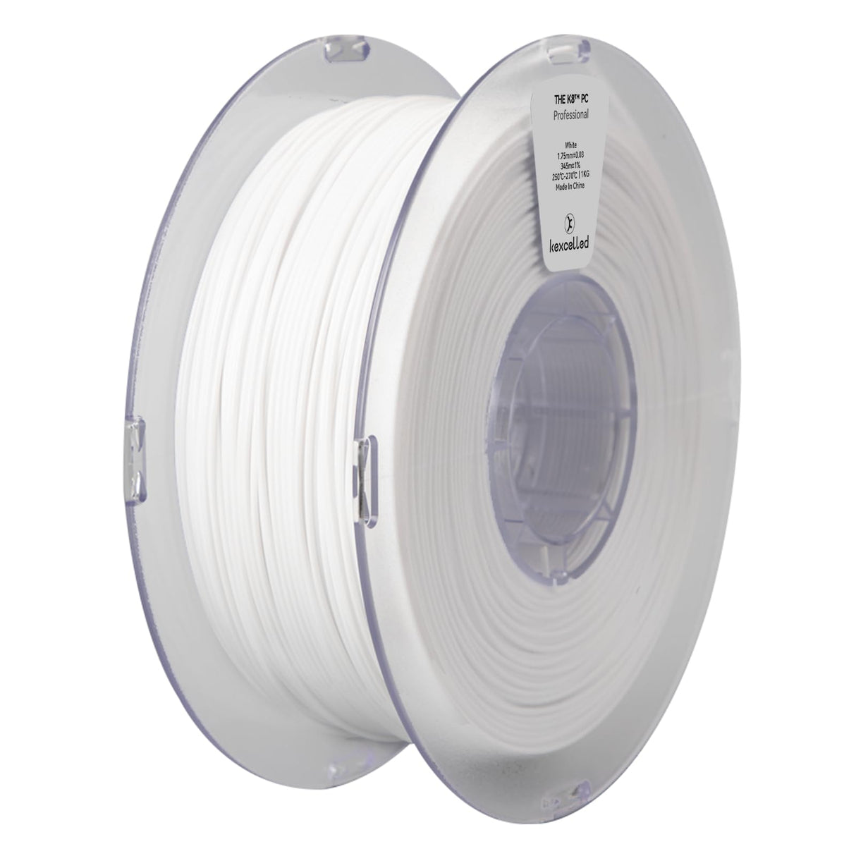kexcelled PC Filament 1.75mm 1kg,White Polycarbonate Filament 1.75 with Tough and Heat Resistant,PC 3D Printer Filament Dimensional Accuracy +/- 0.03mm kexcelled