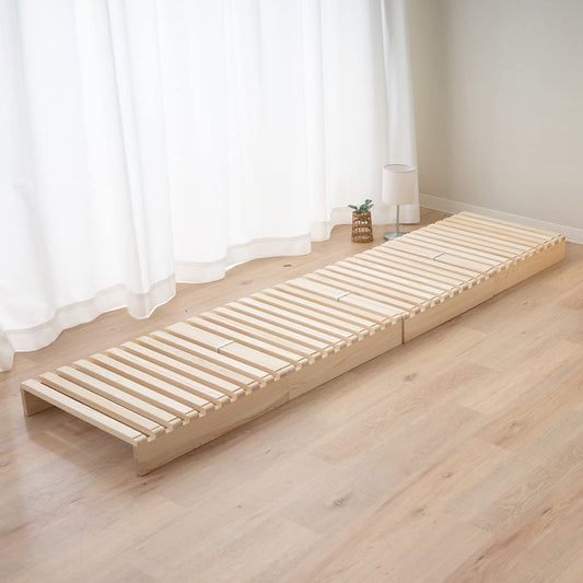 EMOOR Pallet Bed Slats 4 Pieces (for Additional Purchase) Pine Wood Natural, Japanese Futon Mattress Floor Sleeping Tatami Mat