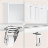 Toy Storage Organizer, Kids Bookshelf and Toy Storage with 2 Movable Drawers, Toy Chest Shelf Organizer with Hidden Wheels and 8 Storage Cubbies, Multifunctional Toy Organizer for Playroom, White Vabches