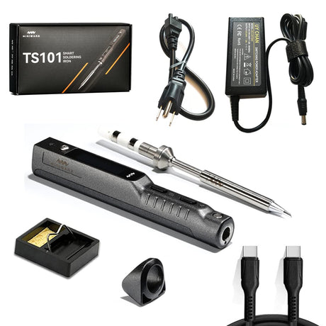 UY CHAN Original TS101 Soldering Pen Upgraded from TS100 DC 65W PD 45W Power Programmable Smart Mini Electric Portable Soldering Iron Station Kit with BC2 Solder Tip USB Type C Cable UY CHAN