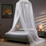 VISATOR Mosquito Net Bed Canopy for Girls,King Canopy Bed Curtains Queen Size from Ceiling,Dome Mosquito Netting Bed Tent Twin Girls Canopy Bed Decor for Baby Crib,Kid Bed and Adult Beds (White) VISATOR