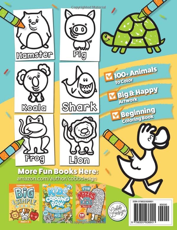 Toddler's First Animals Coloring Book: 100+ Pages | for Ages 1-3 WoodArtSupply