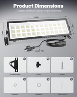 AGranTOP 2 Pack Plug in LED Shop Lights - 100W 15000LM Aluminum Garage Light w/ 9.84ft Power Cord, IP66 Waterproof Shop Lights for Garage, Workshop, Warehouse (Built-in ON/Off Switch) AGranTOP