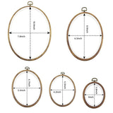 5PCS Oval Embroidery Hoops Set – Imitation Wood Cross Stitch Hoop Frames in 5 Sizes (4'' to 11.4'') – Decorative Display Rings for Hand Embroidery, Sewing, Needlepoint, DIY Crafts guofa