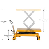 Aequanta Double Scissor Hydraulic Mobile Lift Table Multi-Function Platform Cart 59" Lifting Height 1760lbs Capacity Suitable for Handling Work Aequanta