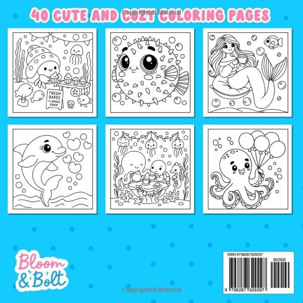 Cozy Oceans Coloring Book: Bold & Easy Coloring Book Featuring 40 Hand-Drawn Underwater Scenes Filled with Sea Life, Ocean Vibes, and Whimsical ... Adults and Teens (Cozy Vibes Coloring Books) WoodArtSupply
