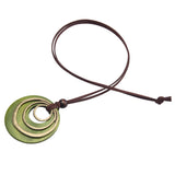 joymiao Leather Necklaces for Women Boho Leather Necklace Long Wooden Neckalce Circle Vintage Necklace Wooden Pendant Long Necklaces joymiao