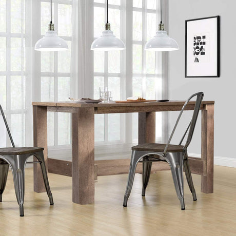 MIDDOW Counter Height Table, 55’’ L x 25.5’’ W x 35.5’’ H Rectangular Rustic Counter Kitchen Table, Multifunctional Wood Farmhouse Kitchen Dining Table for Bar, Dining Room, Apartment, Pub & Cafe WoodArtSupply