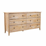 Grain Wood Furniture Greenport 6-Drawer Bedroom Dresser, Solid Wood with a Brushed Driftwood Finish Grain Wood Furniture