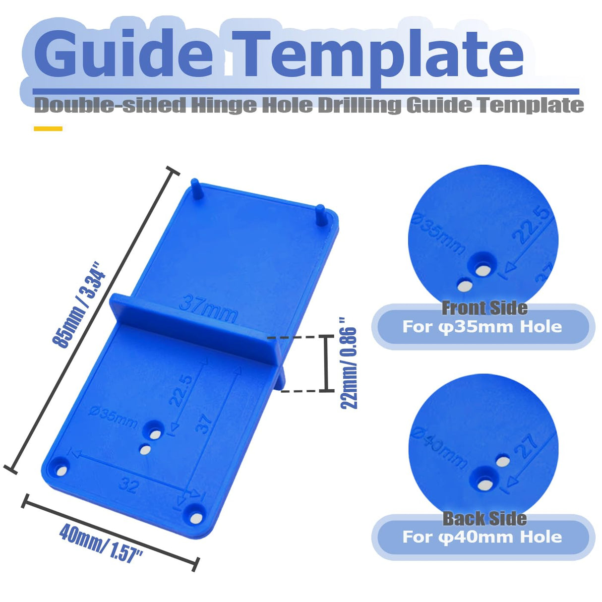 Mesee Hinge Jig Drill Bits Set 35mm Forstner Bit with Door Hinge Hole Jig Template Concealed Hinge Hole Drill Guide Locator Woodworking Cabinet Hinge Boring Jig Hole Cutter Positioner Tool Kit Mesee
