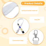 OMISTAR 50 PCS Sublimation Blank Lanyards, Bulk White Sublimation Lanyards with Detachable Buckles, Neck Lanyards Heat Transfer Lanyard for ID Badge Holder Keychain Gifts OMISTAR