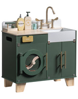 ROBUD Kids Play Kitchen - Wooden Multi-Function Washing Machine for Kids Kitchen Playset - Pretend Toddlers' Kitchen Toy Washer with Accessories - Perfect Baby Gift for Ages 3-8 ROBUD