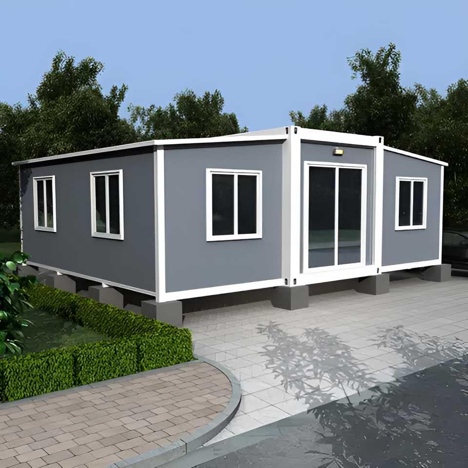 20ft House with Luxury Design, with 2 Bedroom, 1 Living room, 1 Full Equiped Bathroom and Kitchen,Prefabricated Container House for Adults Living, Foldable Mobile Home Easy Setup & Move.